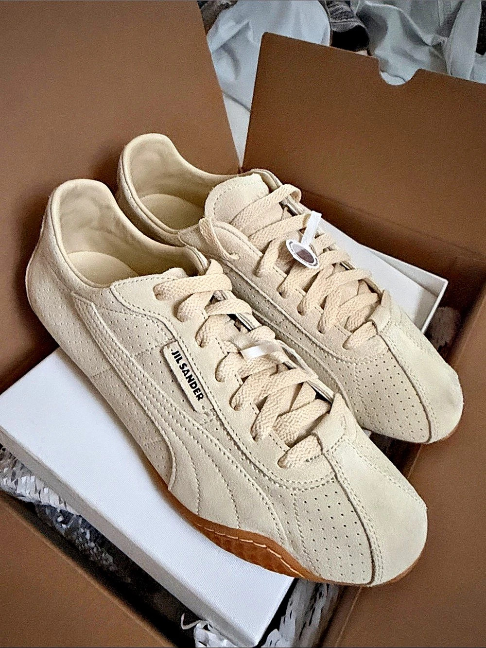 Puma x Jil Sander K Street Suede Sneakers Cream (Canvas) US 9 NWT